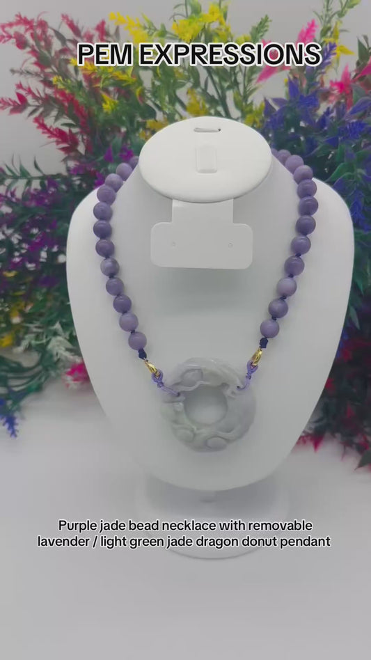 Purple jade necklace with pendant